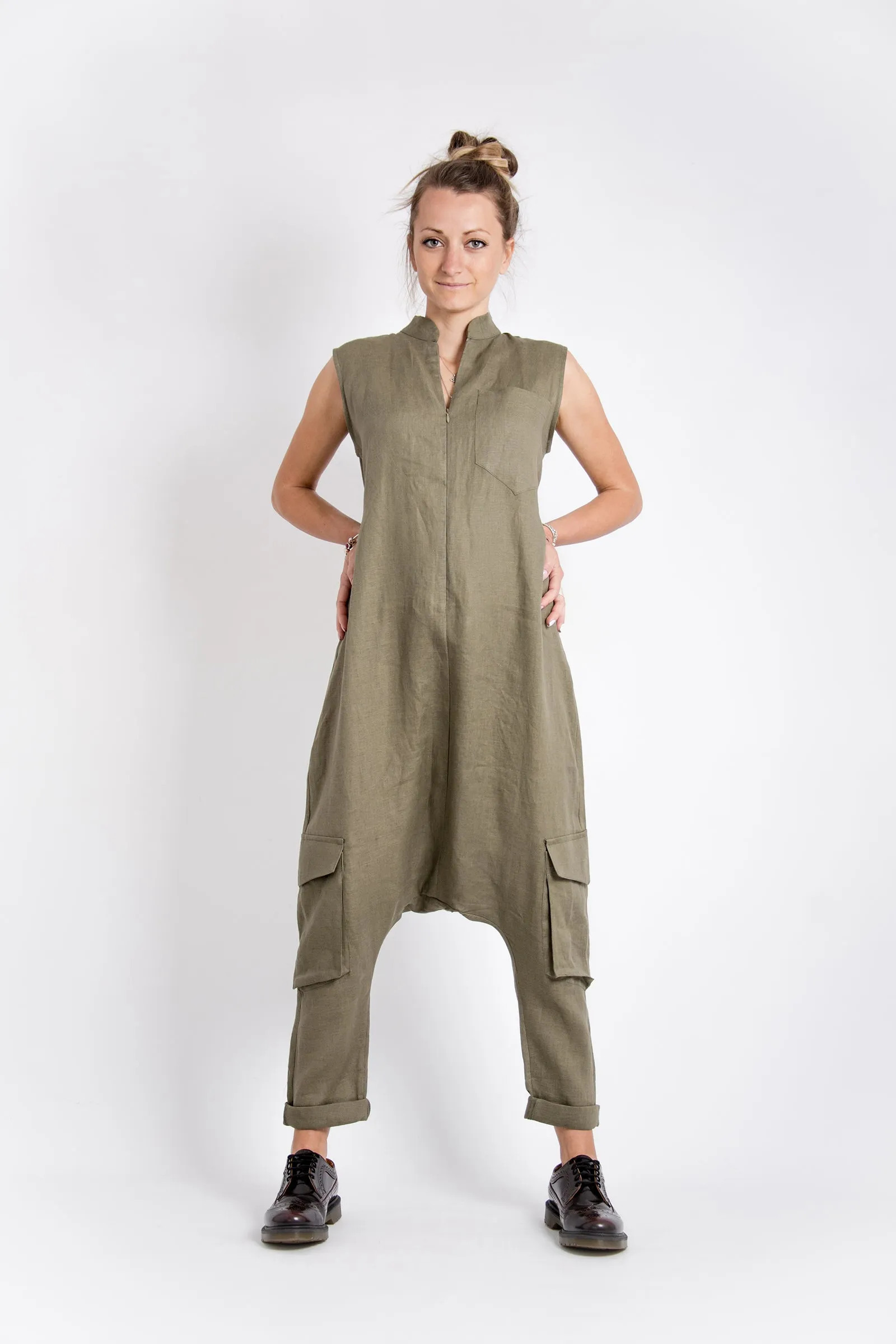 Linen Harem Jumpsuit