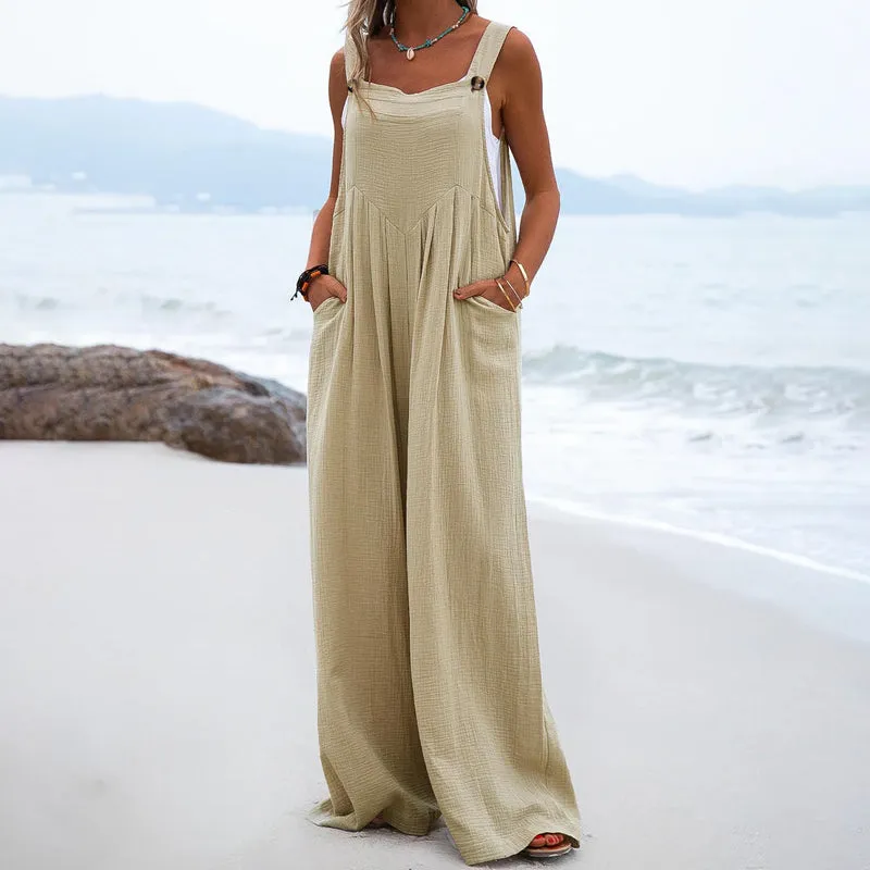 Plain jumpsuit with wide legs